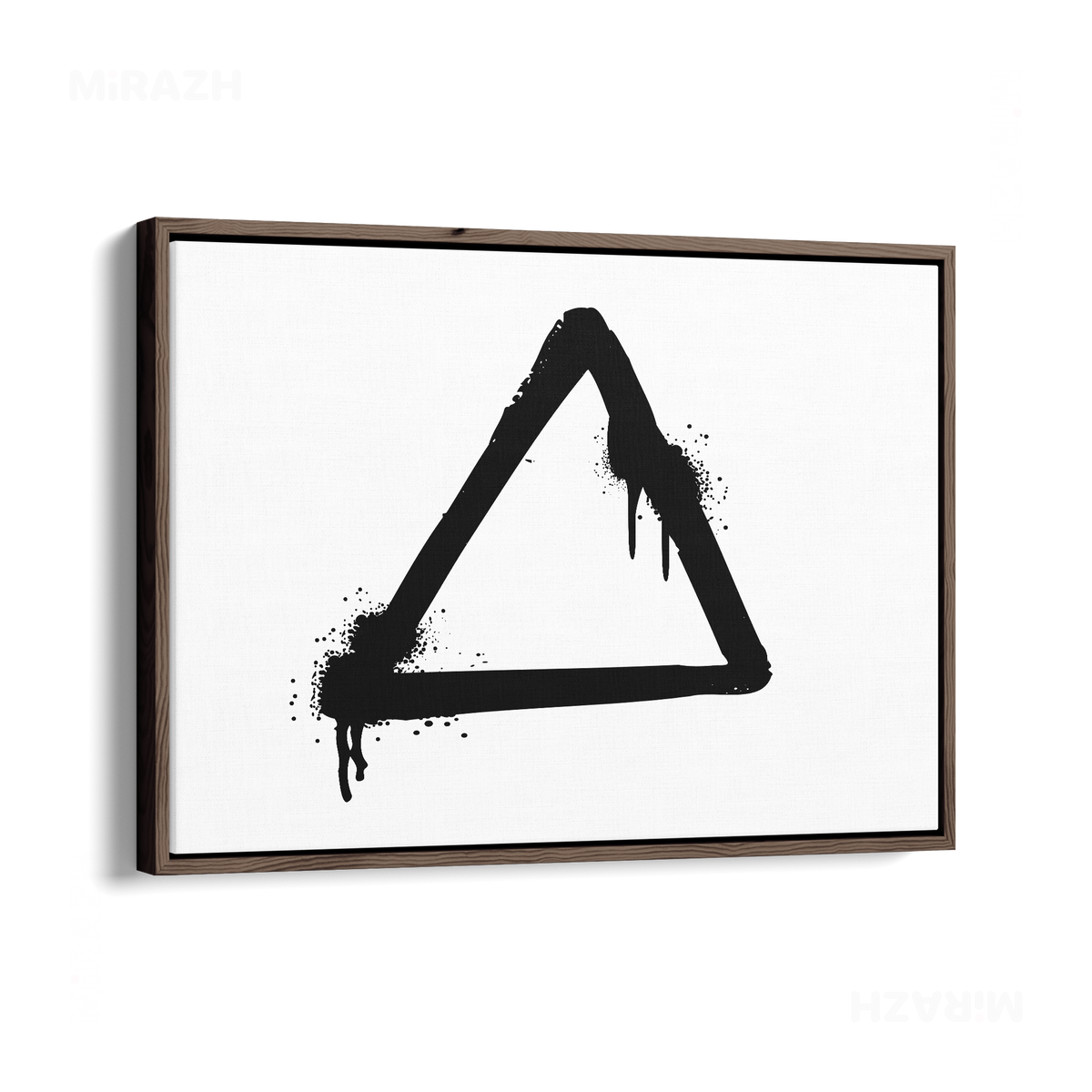 RisingTriangle Framed Canvas 03 Dark Wood