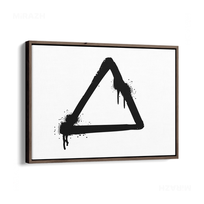 RisingTriangle Framed Canvas 03 Dark Wood