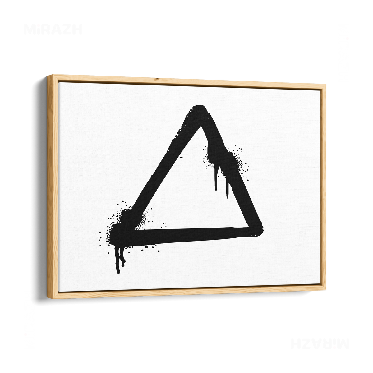RisingTriangle Framed Canvas 03 Natural Wood