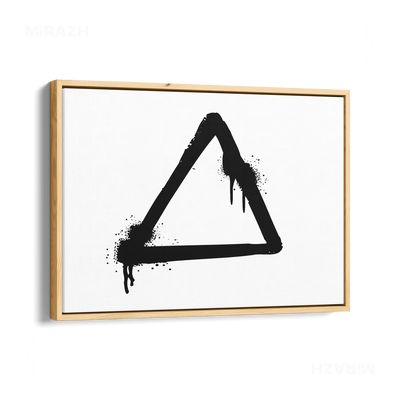 RisingTriangle Framed Canvas 03 Natural Wood