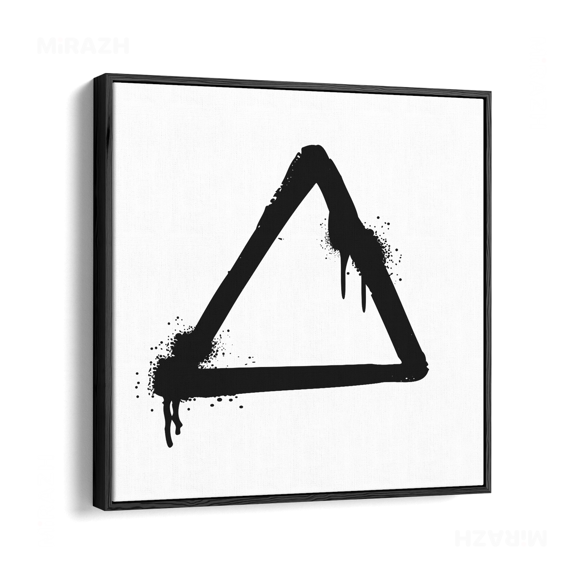 RisingTriangle Framed Canvas 04 Black Wood