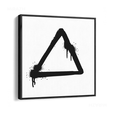 RisingTriangle Framed Canvas 04 Black Wood