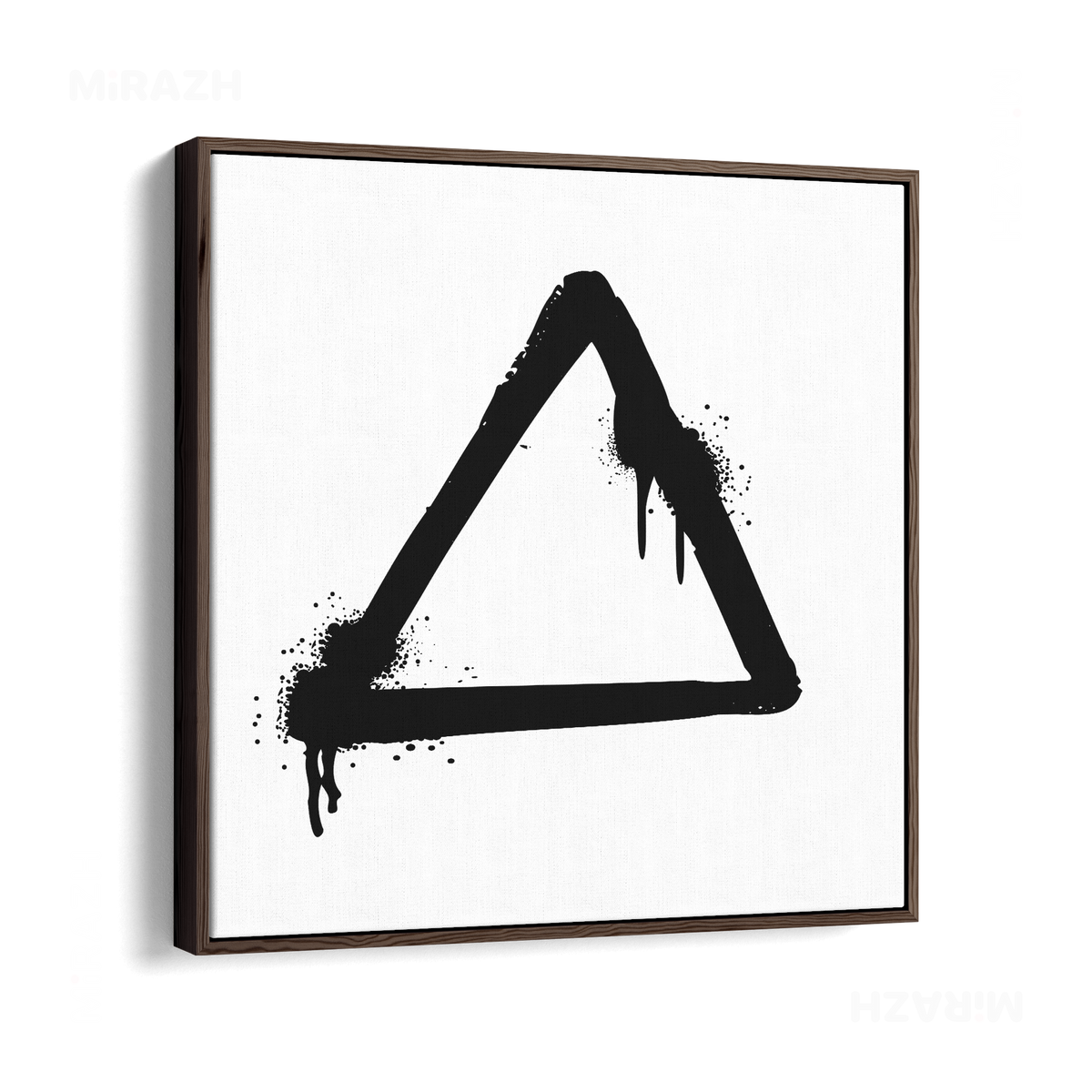 RisingTriangle Framed Canvas 04 Dark Wood