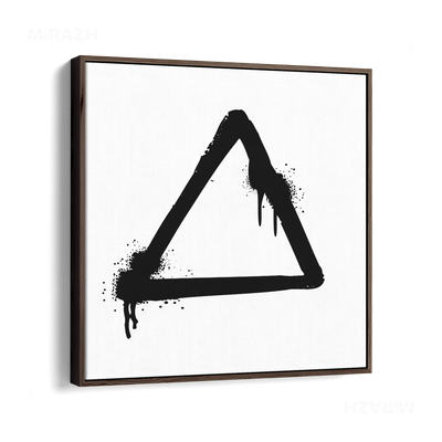 RisingTriangle Framed Canvas 04 Dark Wood