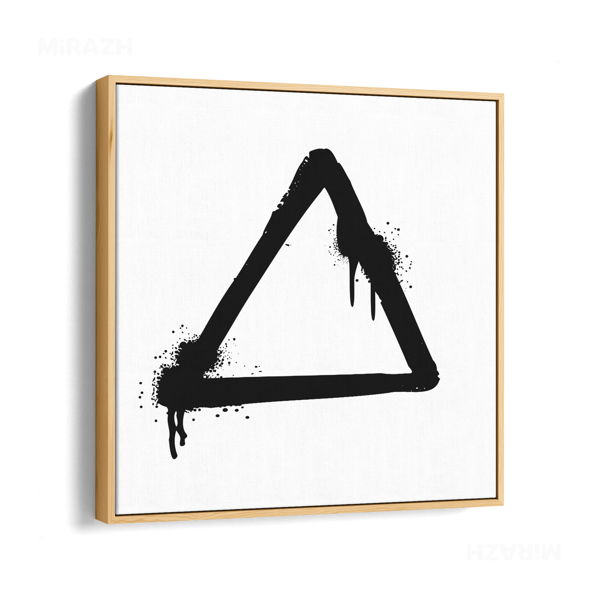 RisingTriangle Framed Canvas 04 Natural Wood