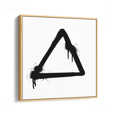 RisingTriangle Framed Canvas 04 Natural Wood