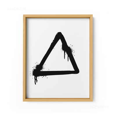 RisingTriangle Framed Poster 01 Natural Wood