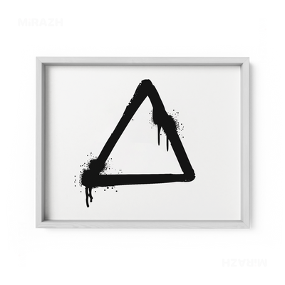 RisingTriangle Framed Poster 03 White Wood