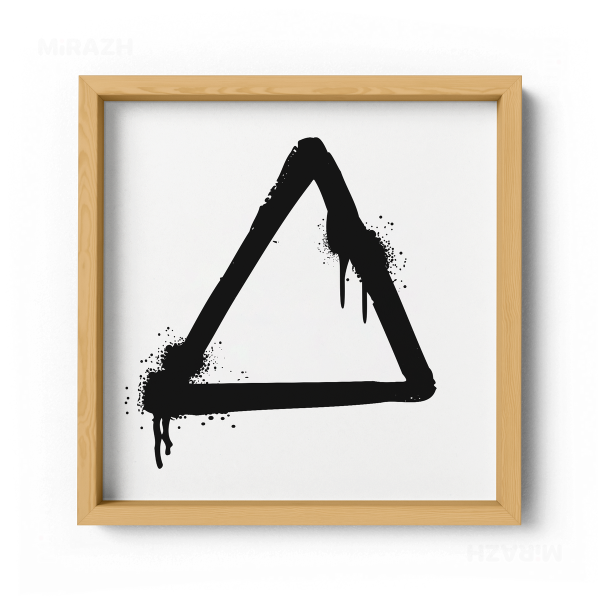 RisingTriangle Framed Poster 04 Natural Wood