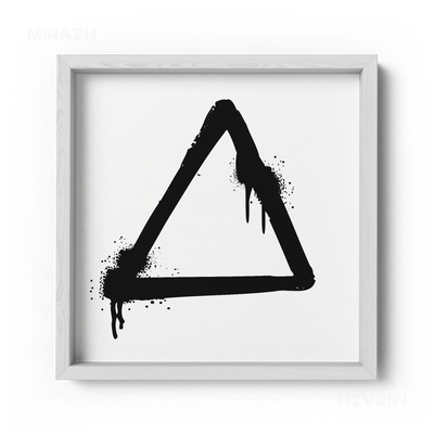RisingTriangle Framed Poster 04 White Wood