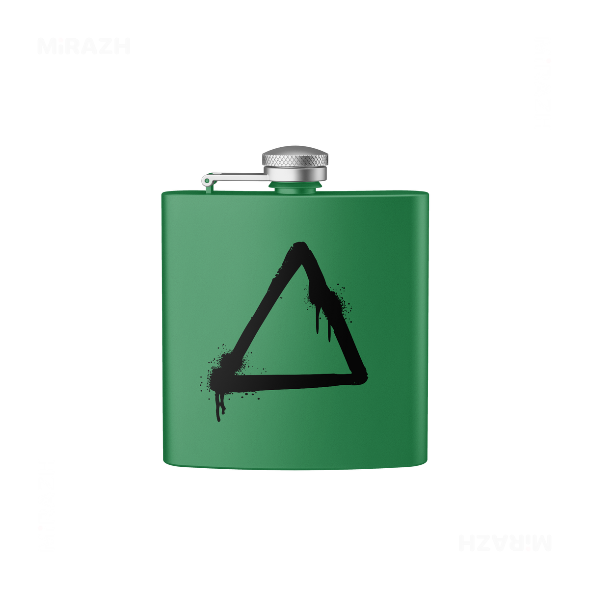 RisingTriangle Hip Flasks 01 Green