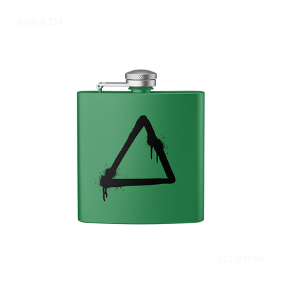 RisingTriangle Hip Flasks 01 Green