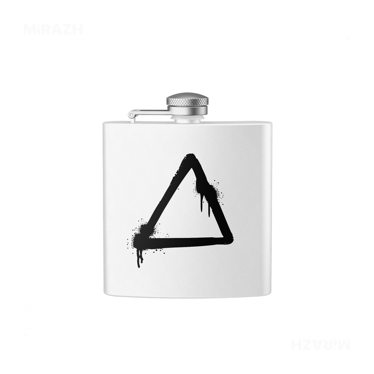 RisingTriangle Hip Flasks 01 White