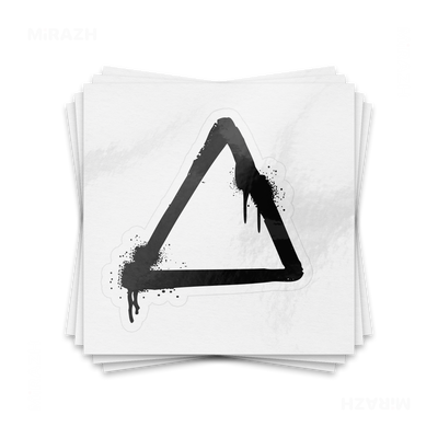 RisingTriangle Kiss Cut Sticker 01 White
