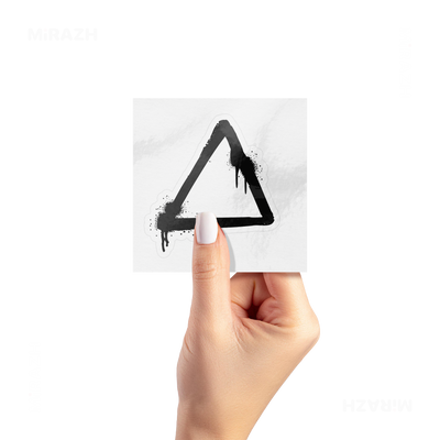 RisingTriangle Kiss Cut Sticker 02 White