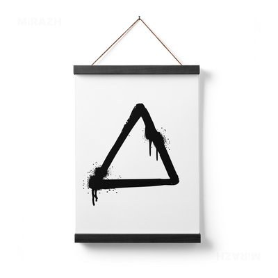 RisingTriangle Magnetic Hanger Poster 01 Black Wood