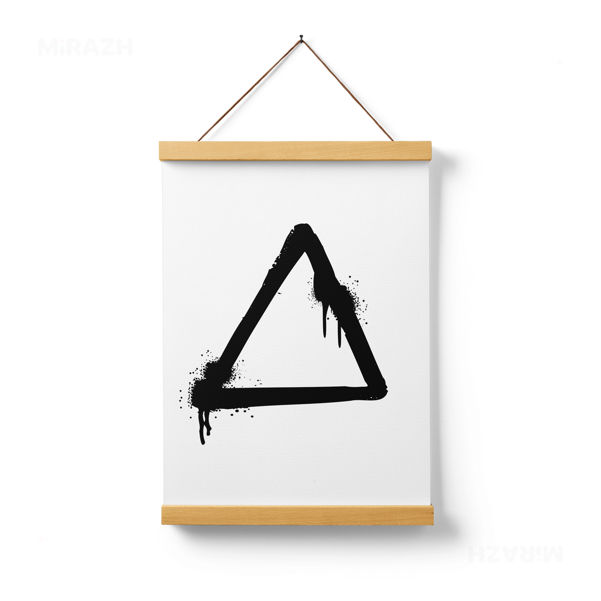 RisingTriangle Magnetic Hanger Poster 01 Natural Wood