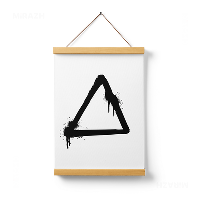 RisingTriangle Magnetic Hanger Poster 01 Natural Wood