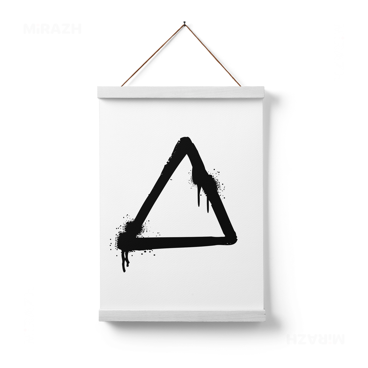 RisingTriangle Magnetic Hanger Poster 01 White Wood