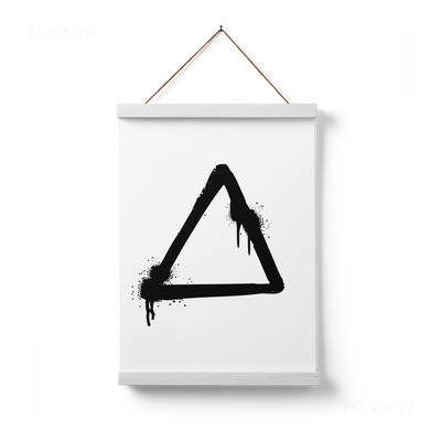 RisingTriangle Magnetic Hanger Poster 01 White Wood