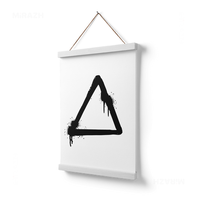 RisingTriangle Magnetic Hanger Poster 03 White Wood