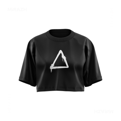 RisingTriangle Over Sized Crop Top 01 Black