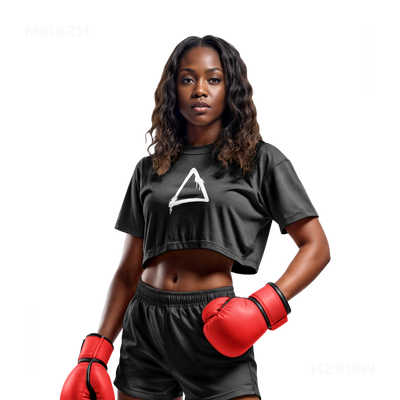 RisingTriangle Over Sized Crop Top 02 Faded Black