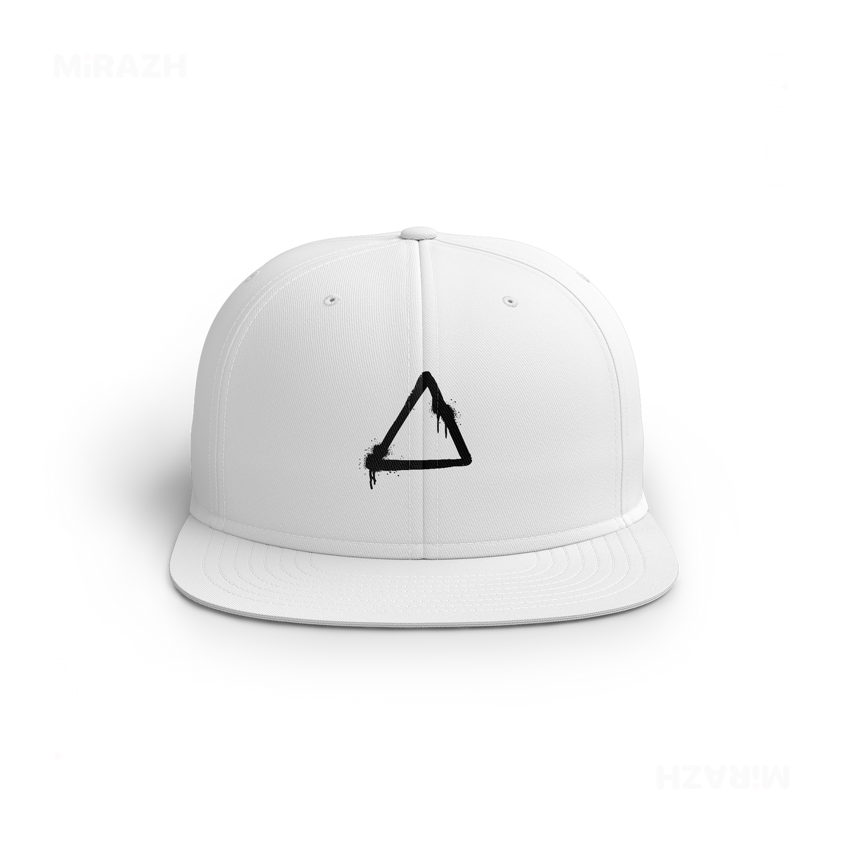 RisingTriangle Snapback Caps 01 White DTF