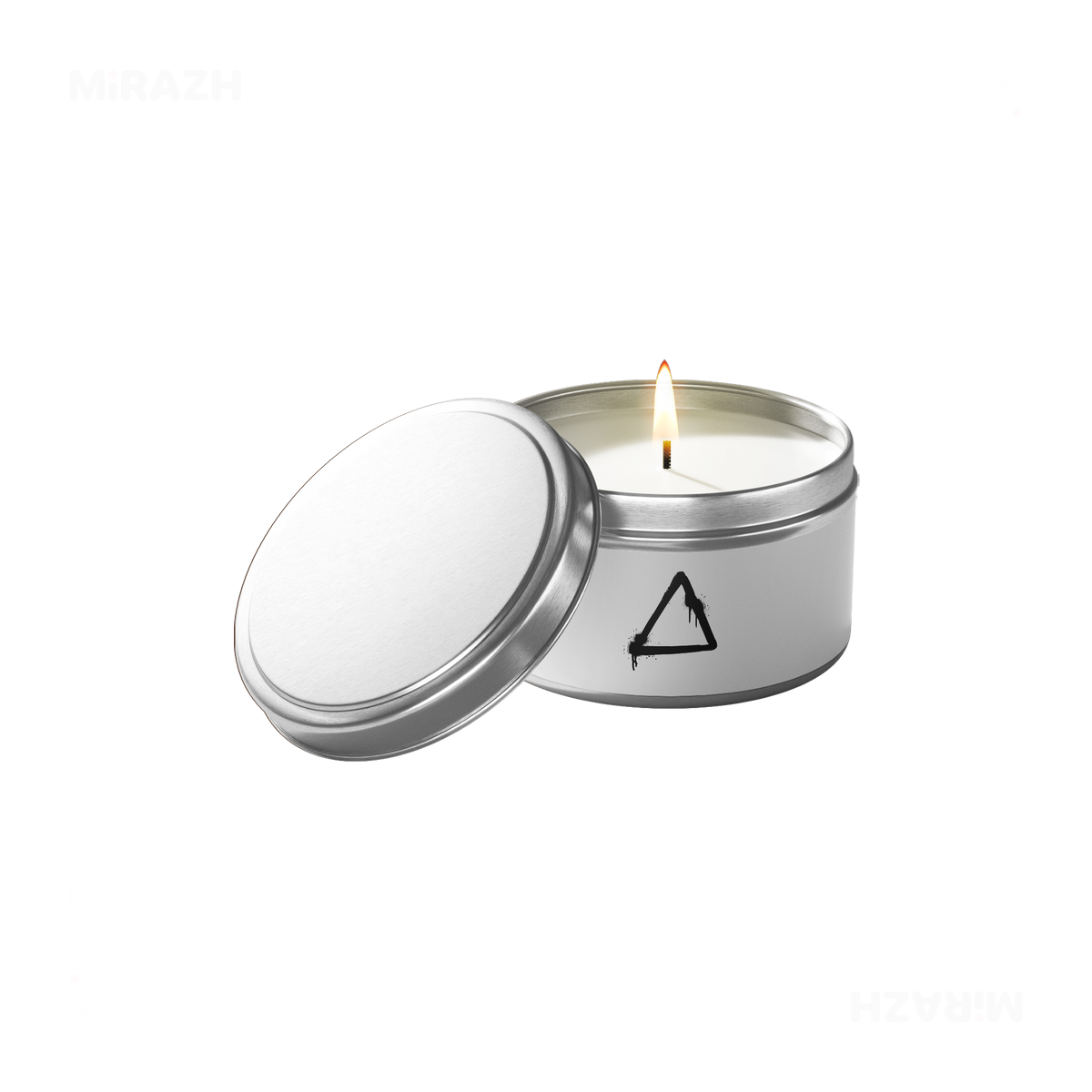 RisingTriangle Tin Candle 01 Silver
