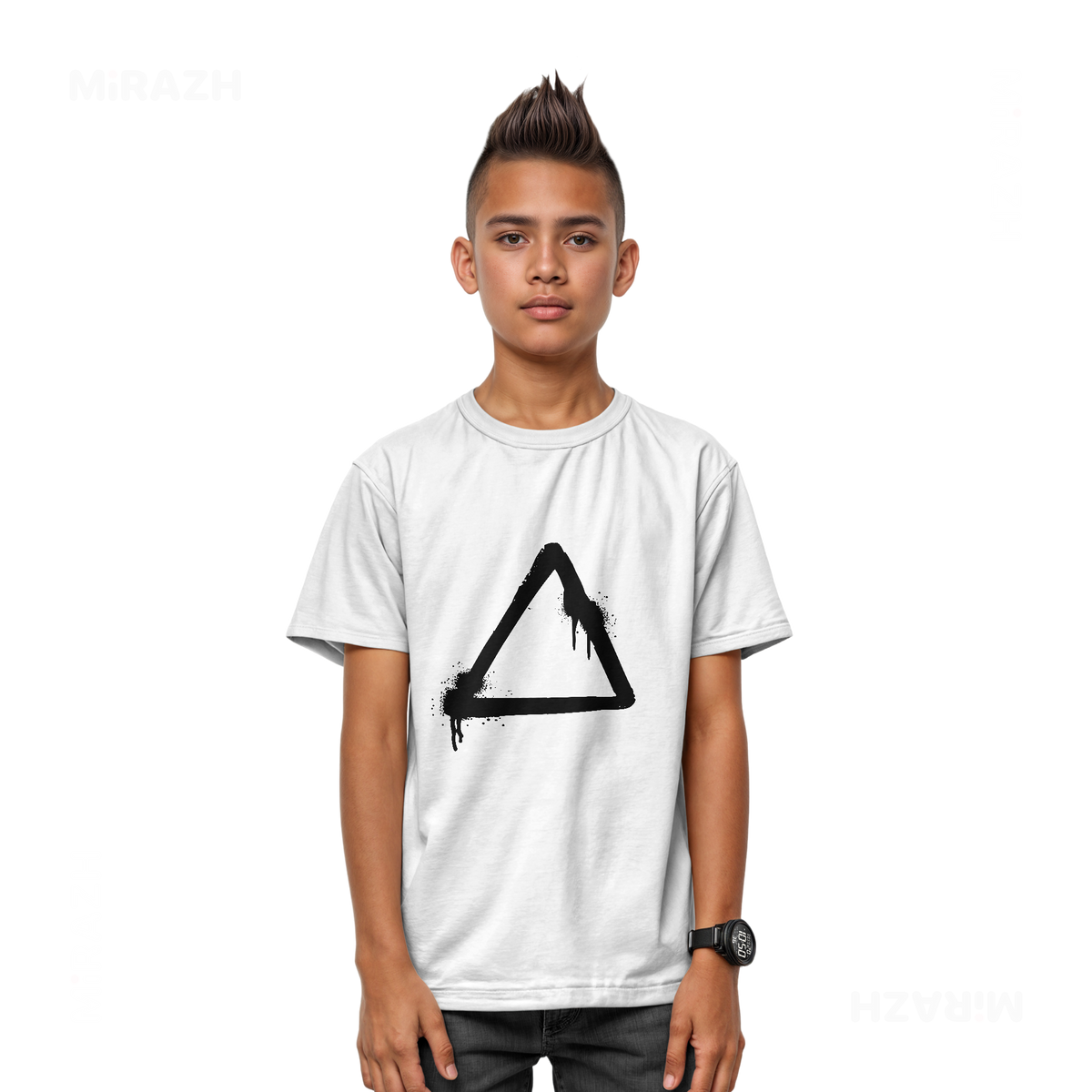 RisingTriangle Youth T Shirt 03 White
