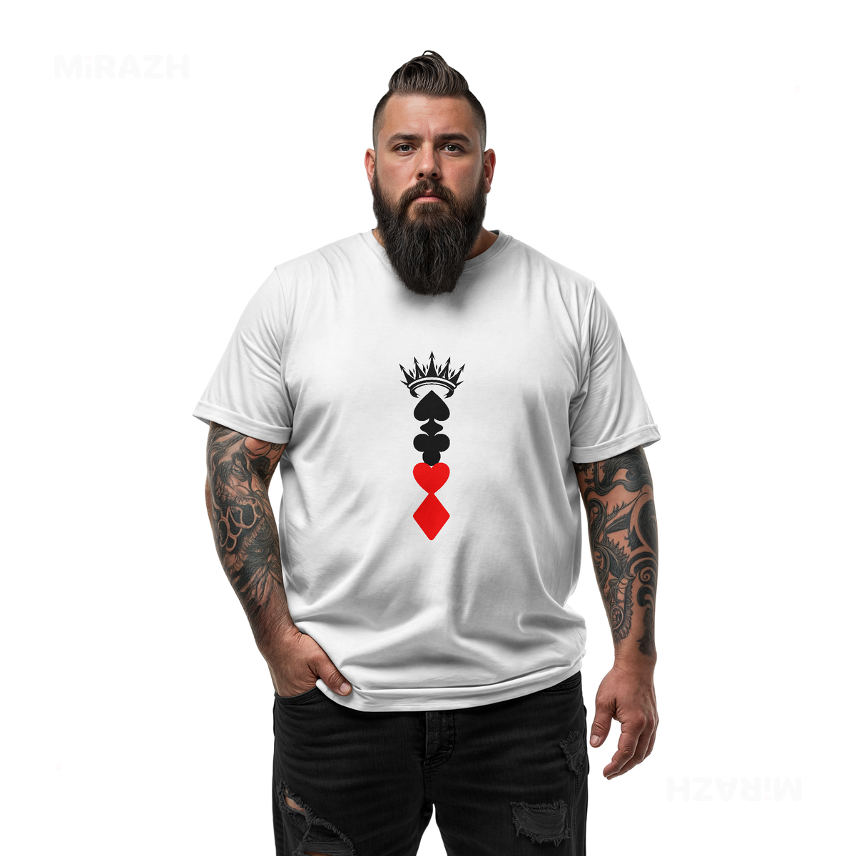 RoyalSuitStack Adult T Shirt 05 White