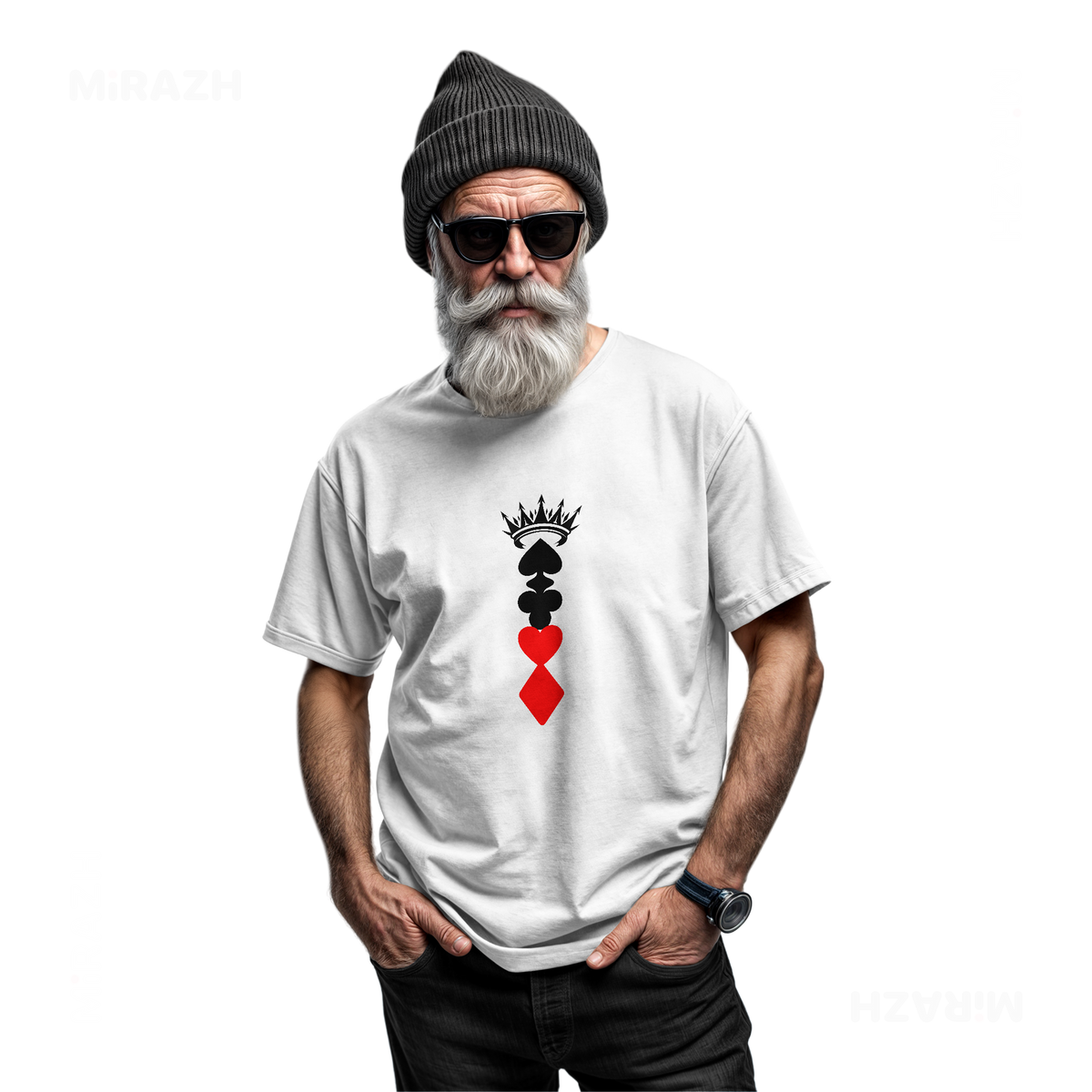RoyalSuitStack Adult T Shirt 06 White
