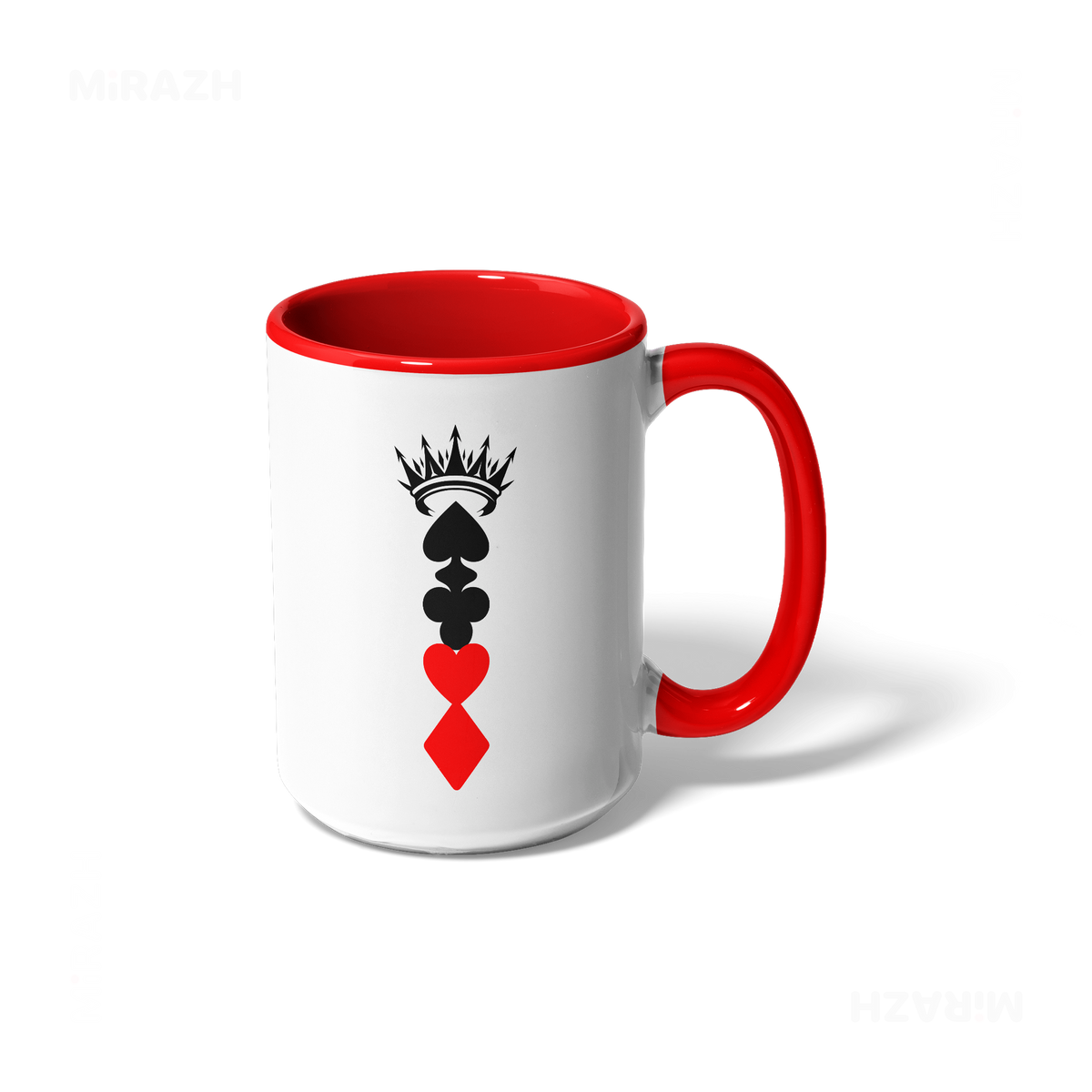 RoyalSuitStack Ceramic Mug 01 White Red