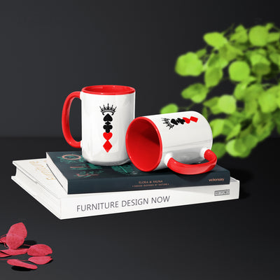 RoyalSuitStack Ceramic Mug 02 White Red