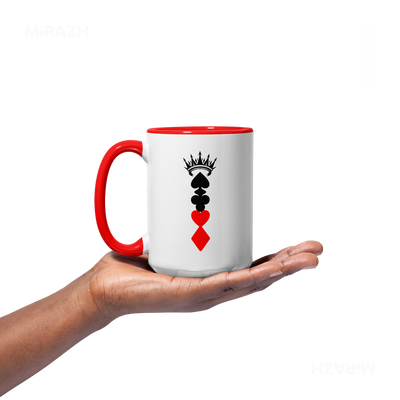 RoyalSuitStack Ceramic Mug 03 White Red