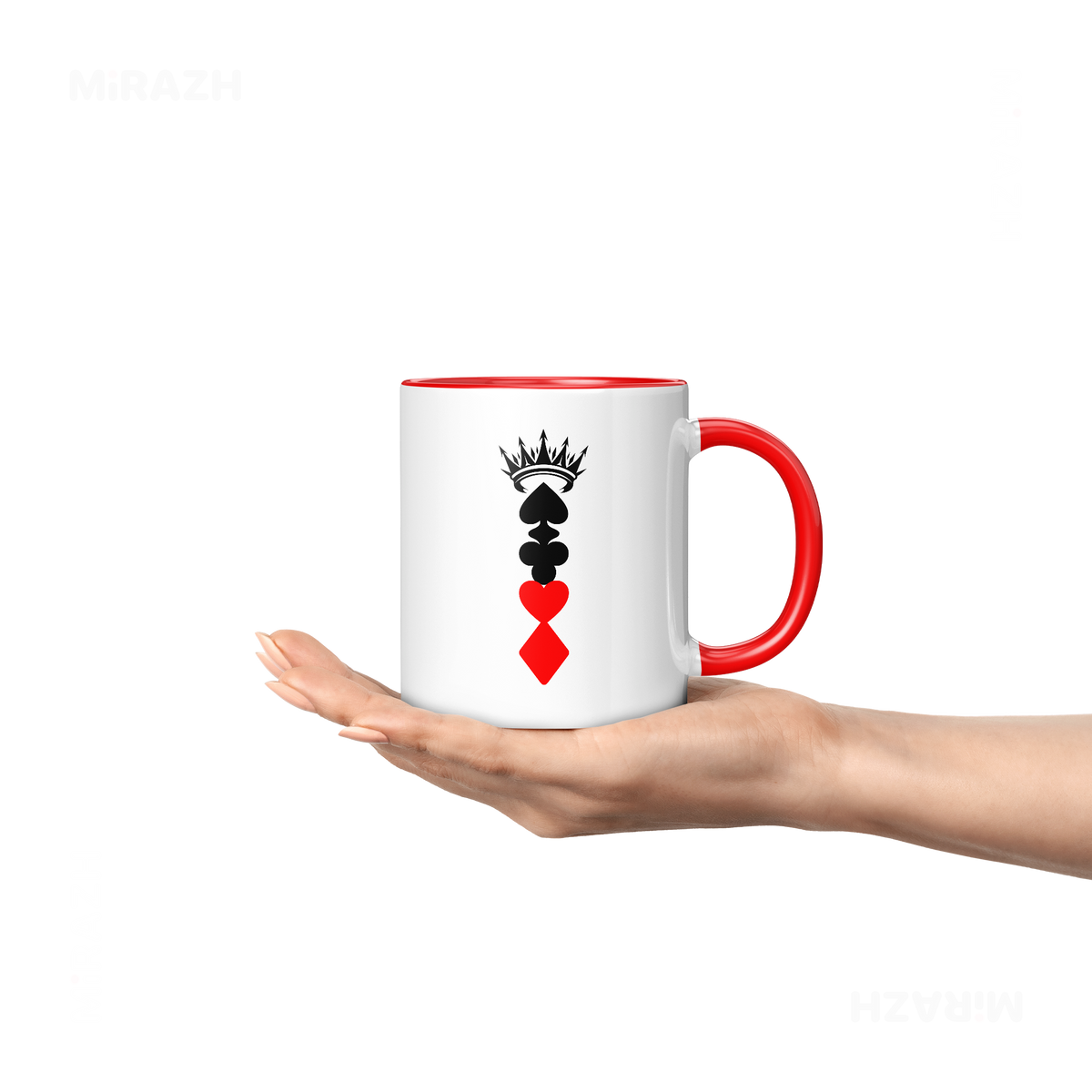 RoyalSuitStack Ceramic Mug 04 White Red