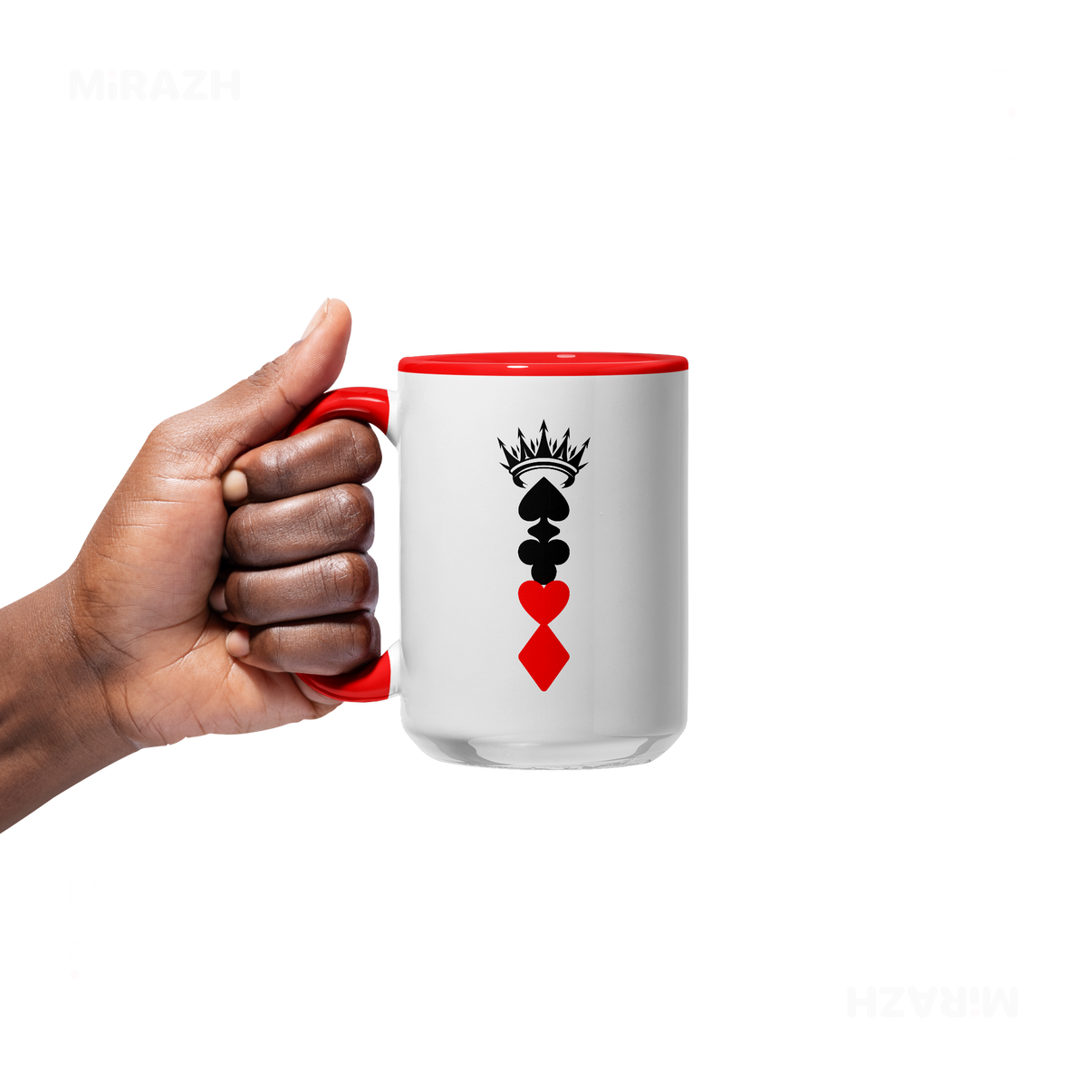 RoyalSuitStack Ceramic Mug 05 White Red