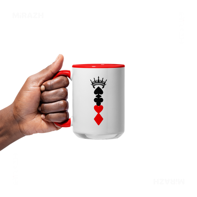 RoyalSuitStack Ceramic Mug 05 White Red