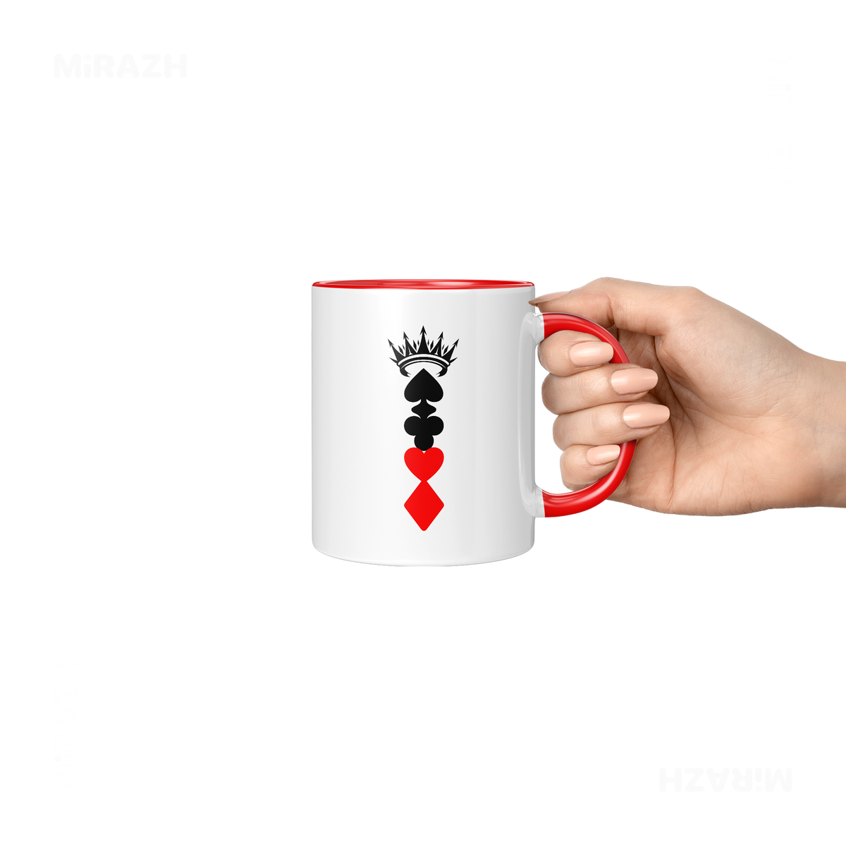 RoyalSuitStack Ceramic Mug 06 White Red