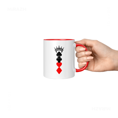RoyalSuitStack Ceramic Mug 06 White Red