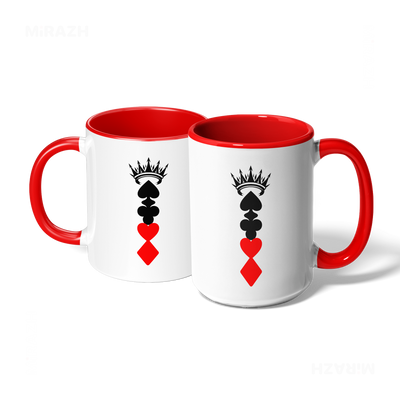 RoyalSuitStack Ceramic Mug 07 White Red