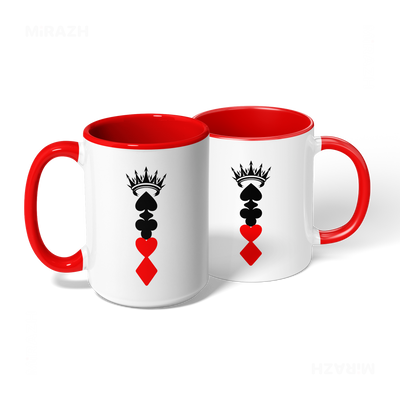 RoyalSuitStack Ceramic Mug 08 White Red