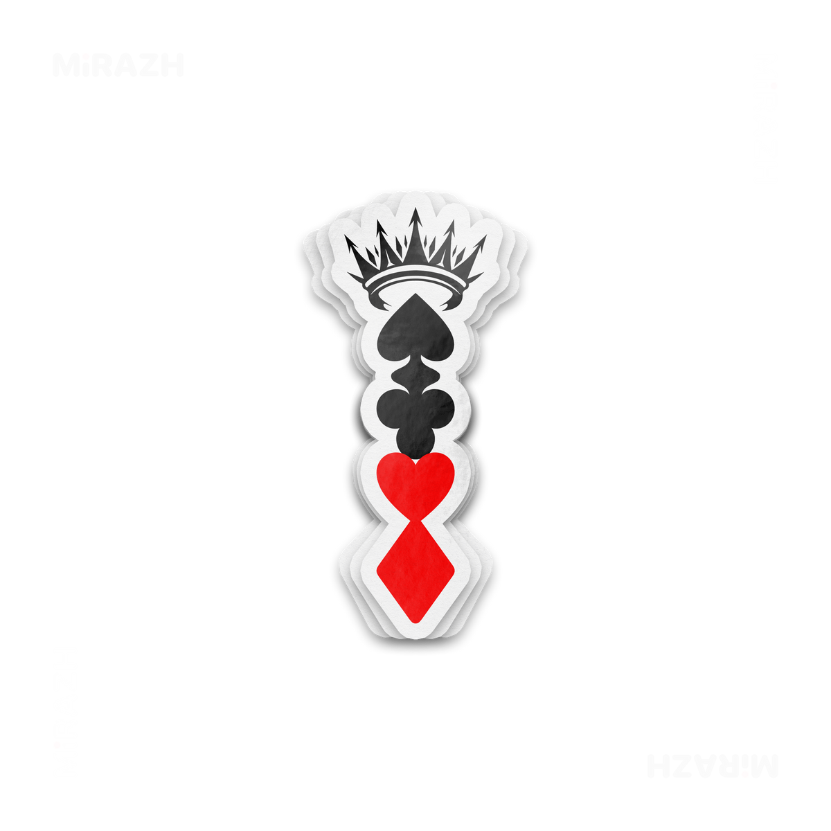 RoyalSuitStack Die Cut Outdoor Sticker 01 White
