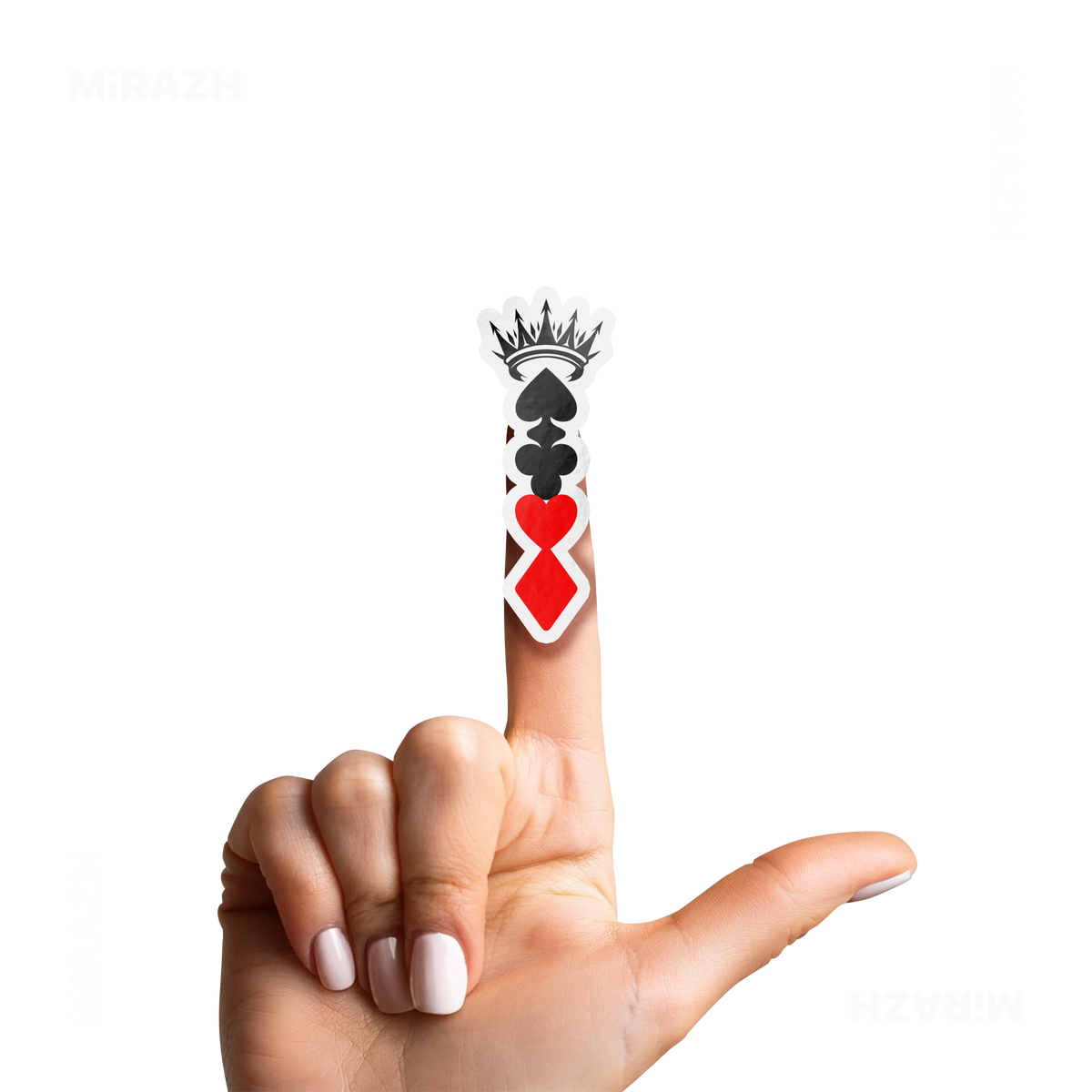 RoyalSuitStack Die Cut Outdoor Sticker 02 White