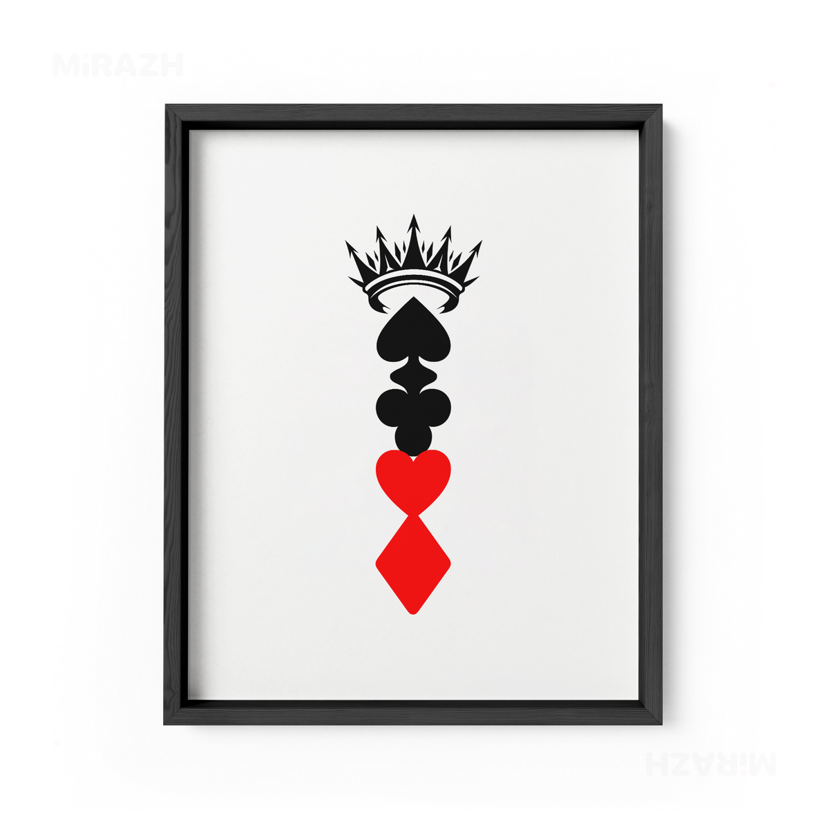 RoyalSuitStack Framed Poster 01 Black Wood