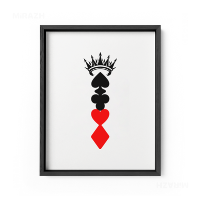 RoyalSuitStack Framed Poster 01 Black Wood