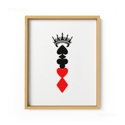 RoyalSuitStack Framed Poster 01 Natural Wood