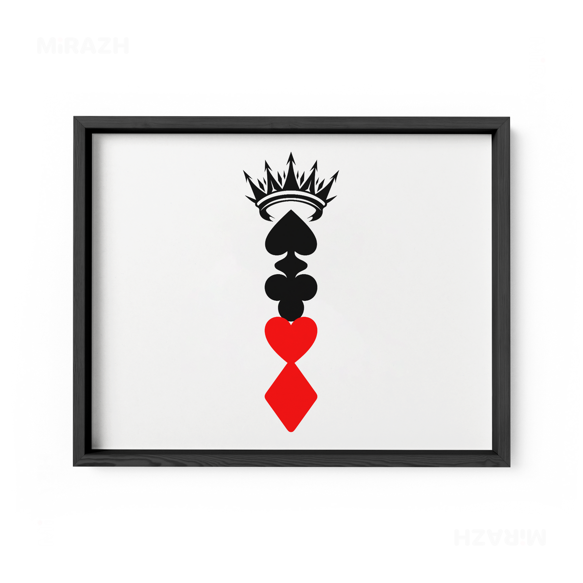 RoyalSuitStack Framed Poster 03 Black Wood