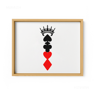RoyalSuitStack Framed Poster 03 Natural Wood