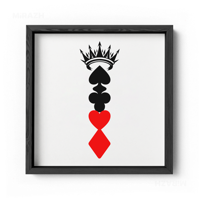 RoyalSuitStack Framed Poster 04 Black Wood